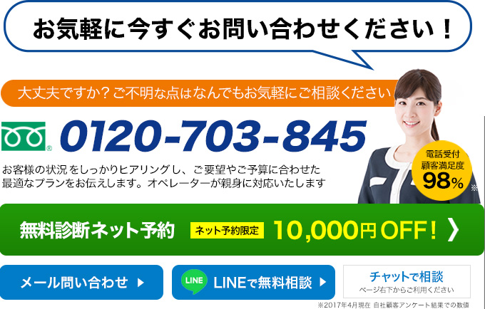 鳥取のお客様まずはお電話ください。相談・初期診断無料